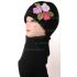 Komplet czapka + szalik naszyte kwiatki 033-01